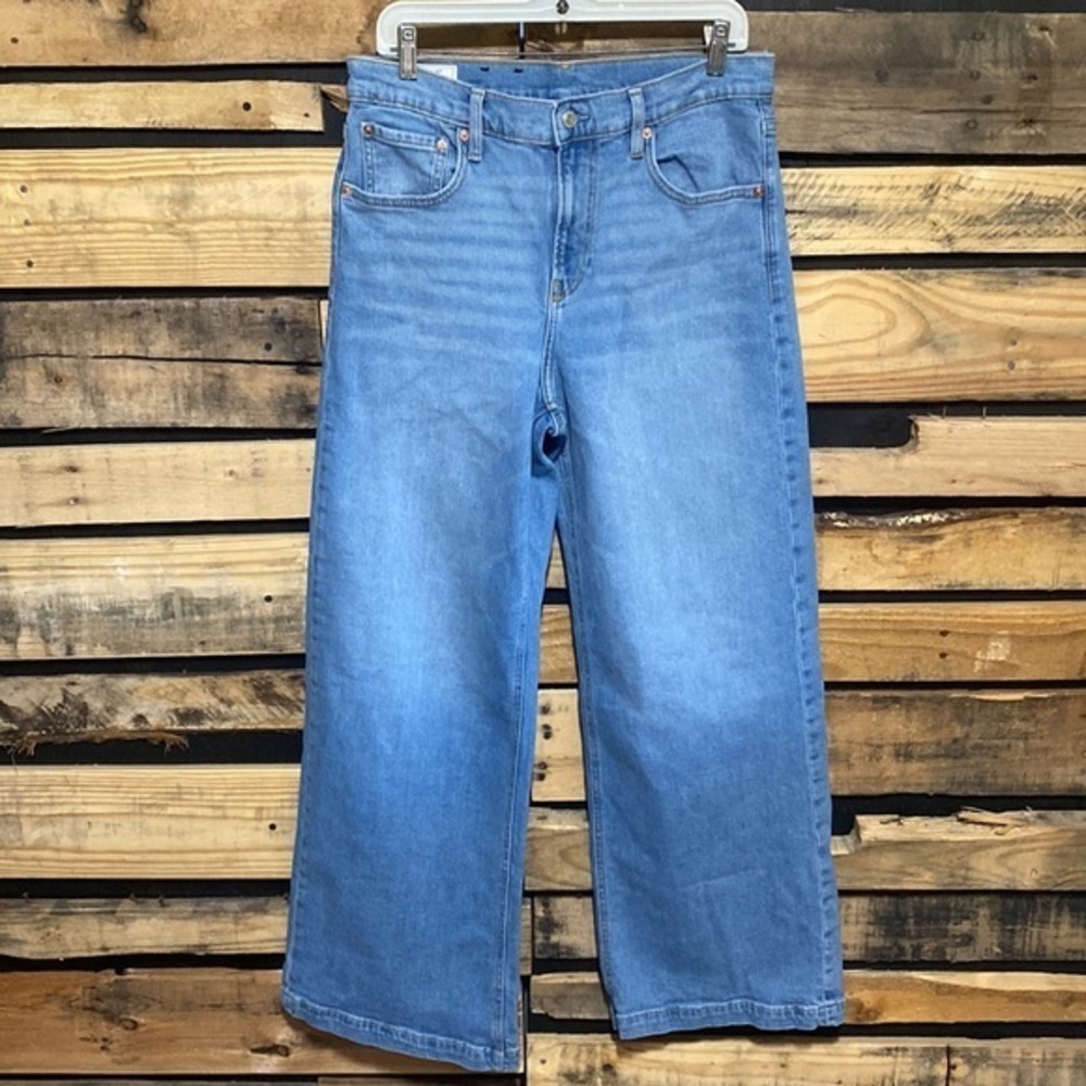 Gap High Stride‎ High Rise Medium Wash Flare Leg Jeans Size 12